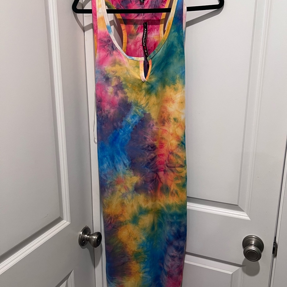 Colorful Tie-Dye Sleeveless Dress